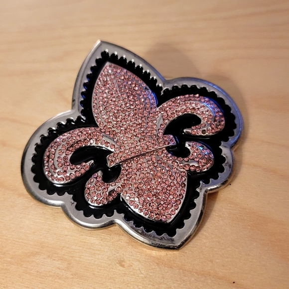 Belt Buckle Studded Pink & Black - Picture 3 of 6